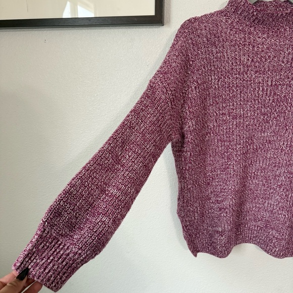 CUPCAKES AND CASHMERE shaker stitch funnel neck pink knit sweater Medium - Picture 5 of 6
